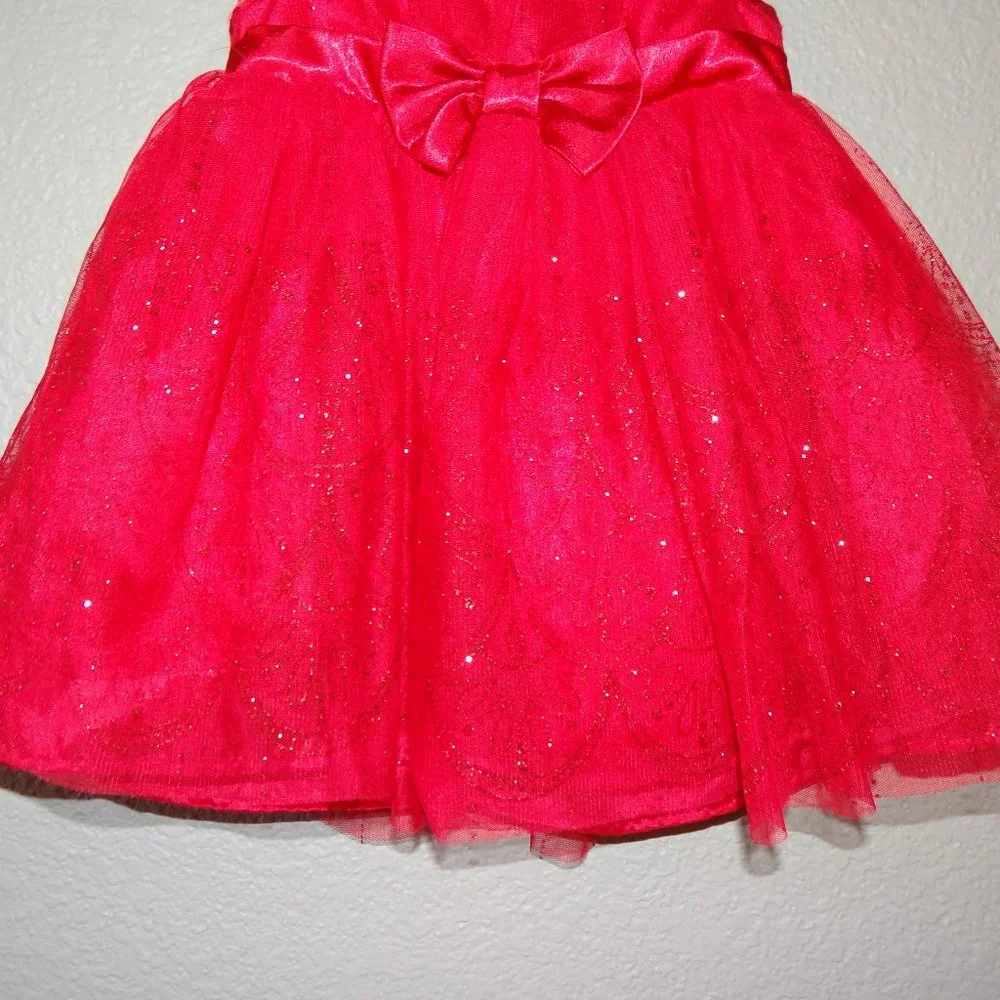 Genuine Kids Glittery Red Holiday / Christmas / Special Occasion Dress 18 Mo.